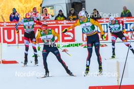 12.01.2020, Val di Fiemme, Italy (ITA): Vinzenz Geiger (GER), Fabian Riessle (GER) (l-r)  - FIS world cup nordic combined, team sprint HS104/2x7.5km, Val di Fiemme (ITA). www.nordicfocus.com. © Volk/NordicFocus. Every downloaded picture is fee-liable.