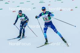12.01.2020, Val di Fiemme, Italy (ITA): Alessandro Pittin (ITA), Ilkka Herola (FIN) - FIS world cup nordic combined, team sprint HS104/2x7.5km, Val di Fiemme (ITA). www.nordicfocus.com. © Volk/NordicFocus. Every downloaded picture is fee-liable.