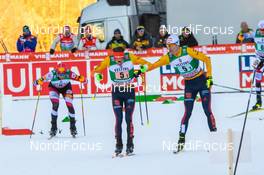 12.01.2020, Val di Fiemme, Italy (ITA): Vinzenz Geiger (GER), Fabian Riessle (GER) (l-r)  - FIS world cup nordic combined, team sprint HS104/2x7.5km, Val di Fiemme (ITA). www.nordicfocus.com. © Volk/NordicFocus. Every downloaded picture is fee-liable.