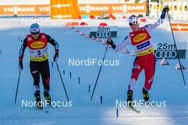 31.01.2020, Seefeld, Austria (AUT): Akito Watabe (JPN), Jens Luraas Oftebro (NOR) (l-r)  - FIS world cup nordic combined, individual gundersen HS109/5km, Seefeld (AUT). www.nordicfocus.com. © Volk/NordicFocus. Every downloaded picture is fee-liable.