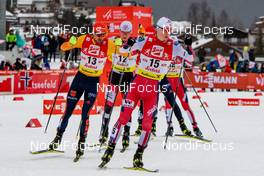 02.02.2020, Seefeld, Austria (AUT): Johannes Rydzek (GER), Martin Fritz (AUT), Einar Luraas Oftebro (NOR) (l-r)  - FIS world cup nordic combined, individual gundersen HS109/15km, Seefeld (AUT). www.nordicfocus.com. © Volk/NordicFocus. Every downloaded picture is fee-liable.