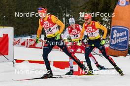 02.02.2020, Seefeld, Austria (AUT): Fabian Riessle (GER), Johannes Rydzek (GER) (l-r)  - FIS world cup nordic combined, individual gundersen HS109/15km, Seefeld (AUT). www.nordicfocus.com. © Volk/NordicFocus. Every downloaded picture is fee-liable.