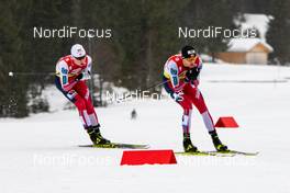 02.02.2020, Seefeld, Austria (AUT): Jens Luraas Oftebro (NOR), Joergen Graabak (NOR) (l-r)  - FIS world cup nordic combined, individual gundersen HS109/15km, Seefeld (AUT). www.nordicfocus.com. © Volk/NordicFocus. Every downloaded picture is fee-liable.