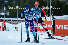 22.02.2020, Trondheim, Norway (NOR): Eero Hirvonen (FIN), Lukas Greiderer (AUT) - FIS world cup nordic combined, individual gundersen HS138/10km, Trondheim (NOR). www.nordicfocus.com. © Volk/NordicFocus. Every downloaded picture is fee-liable.