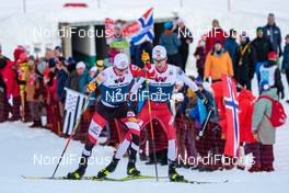 23.02.2020, Trondheim, Norway (NOR): Martin Fritz (AUT), Espen Bjoernstad (NOR) (l-r)  - FIS world cup nordic combined, individual gundersen HS138/10km, Trondheim (NOR). www.nordicfocus.com. © Volk/NordicFocus. Every downloaded picture is fee-liable.