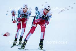 23.02.2020, Trondheim, Norway (NOR): Espen Bjoernstad (NOR), Jens Luraas Oftebro (NOR) (l-r)  - FIS world cup nordic combined, individual gundersen HS138/10km, Trondheim (NOR). www.nordicfocus.com. © Volk/NordicFocus. Every downloaded picture is fee-liable.