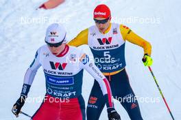 23.02.2020, Trondheim, Norway (NOR): Jens Luraas Oftebro (NOR), Terence Weber (GER) (l-r)  - FIS world cup nordic combined, individual gundersen HS138/10km, Trondheim (NOR). www.nordicfocus.com. © Volk/NordicFocus. Every downloaded picture is fee-liable.