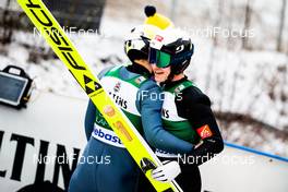 01.03.2020 Lahti, Finland (FIN): Laurent Muhlethaler (FRA), Antoine Gerard (FRA), +g+ - FIS world cup nordic combined, individual gundersen HS130/10km, Lahti (FIN). www.nordicfocus.com. © Modica/NordicFocus. Every downloaded picture is fee-liable.