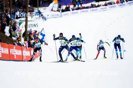 29.02.2020 Lahti, Finland (FIN): Alessandro Pittin (ITA), Taylor Fletcher (USA), Ilkka Herola (FIN), Leevi Mutru (FIN), (l-r)  - FIS world cup nordic combined, team sprint HS130/2x7.5km, Lahti (FIN). www.nordicfocus.com. © Modica/NordicFocus. Every downloaded picture is fee-liable.