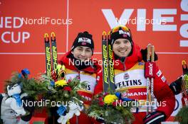 29.02.2020 Lahti, Finland (FIN): Jarl Magnus Riiber (NOR), Joergen Graabak (NOR), (l-r) - FIS world cup nordic combined, team sprint HS130/2x7.5km, Lahti (FIN). www.nordicfocus.com. © THIBAUT/NordicFocus. Every downloaded picture is fee-liable.