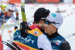 07.03.2020, Oslo, Norway (NOR): Jarl Magnus Riiber (NOR), Akito Watabe (JPN) (l-r)  - FIS world cup nordic combined, individual gundersen HS134/10km, Oslo (NOR). www.nordicfocus.com. © Volk/NordicFocus. Every downloaded picture is fee-liable.