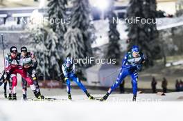 28.11.2020, Ruka, Finland (FIN): Samuel Costa (ITA), Thomas Joebstl (AUT), Kristjan Ilves (EST), (l-r)  - FIS world cup nordic combined men, individual gundersen HS142/10km, Ruka (FIN). www.nordicfocus.com. © Modica/NordicFocus. Every downloaded picture is fee-liable.