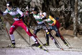 29.11.2020, Ruka, Finland (FIN): Thomas Joebstl (AUT), Vinzenz Geiger (GER), (l-r)  - FIS world cup nordic combined men, individual gundersen HS142/10km, Ruka (FIN). www.nordicfocus.com. © Modica/NordicFocus. Every downloaded picture is fee-liable.