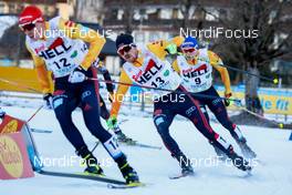 20.12.2020, Ramsau, Austria (AUT): Manuel Faisst (GER), Fabian Riessle (GER), Eric Frenzel (GER) (l-r)  - FIS world cup nordic combined men, individual gundersen HS98/10km, Ramsau (AUT). www.nordicfocus.com. © Volk/NordicFocus. Every downloaded picture is fee-liable.