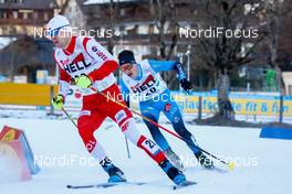 20.12.2020, Ramsau, Austria (AUT): Szczepan Kupczak (POL), Laurent Muhlethaler (FRA) (l-r)  - FIS world cup nordic combined men, individual gundersen HS98/10km, Ramsau (AUT). www.nordicfocus.com. © Volk/NordicFocus. Every downloaded picture is fee-liable.