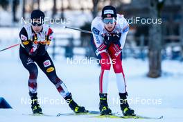 20.12.2020, Ramsau, Austria (AUT): Johannes Lamparter (AUT), Espen Bjoernstad (NOR) (l-r)  - FIS world cup nordic combined men, individual gundersen HS98/10km, Ramsau (AUT). www.nordicfocus.com. © Volk/NordicFocus. Every downloaded picture is fee-liable.