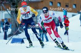 20.12.2020, Ramsau, Austria (AUT): Johannes Rydzek (GER), Joergen Graabak (NOR) (l-r)  - FIS world cup nordic combined men, individual gundersen HS98/10km, Ramsau (AUT). www.nordicfocus.com. © Volk/NordicFocus. Every downloaded picture is fee-liable.