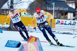 20.12.2020, Ramsau, Austria (AUT): Fabian Riessle (GET), Eric Frenzel (GER) (l-r)  - FIS world cup nordic combined men, individual gundersen HS98/10km, Ramsau (AUT). www.nordicfocus.com. © Volk/NordicFocus. Every downloaded picture is fee-liable.