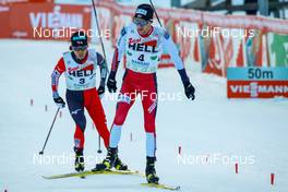 20.12.2020, Ramsau, Austria (AUT): Akito Watabe (JPN), Espen Bjoernstad (NOR) (l-r)  - FIS world cup nordic combined men, individual gundersen HS98/10km, Ramsau (AUT). www.nordicfocus.com. © Volk/NordicFocus. Every downloaded picture is fee-liable.