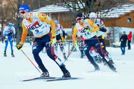 20.12.2020, Ramsau, Austria (AUT): Manuel Faisst (GER), Fabian Riessle (GER) (l-r)  - FIS world cup nordic combined men, individual gundersen HS98/10km, Ramsau (AUT). www.nordicfocus.com. © Volk/NordicFocus. Every downloaded picture is fee-liable.
