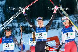 18.12.2020, Ramsau, Austria (AUT): Anju Nakamura (JPN), Tara Geraghty-Moats (USA), Gyda Westvold-Hansen (NOR) (l-r)  - FIS world cup nordic combined women, individual gundersen HS98/5km, Ramsau (AUT). www.nordicfocus.com. © Volk/NordicFocus. Every downloaded picture is fee-liable.