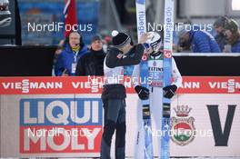 01.01.2020, Garmisch, Germany (GER): Marius Lindvik (NOR), Johann Andre Forfang (NOR) - FIS world cup ski jumping, four hills tournament, individual HS142, Garmisch (GER). www.nordicfocus.com. © Tumashov/NordicFocus. Every downloaded picture is fee-liable.