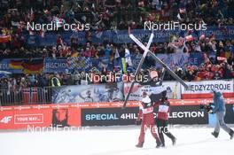 06.01.2020, Bischofshofen, Austria (AUT): Dawid Kubacki (POL), Kamil Stoch (POL), Piotr Zyla (POL) - FIS world cup ski jumping, four hills tournament, individual HS142, Bischofshofen (AUT). www.nordicfocus.com. © Tumashov/NordicFocus. Every downloaded picture is fee-liable.