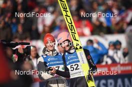 15.02.2020, Tauplitz/Bad Mitterndorf, Austria (AUT): Karl Geiger (GER), Stephan Leyhe (GER) - FIS world cup ski flying, individual HS235, Tauplitz/Bad Mitterndorf (AUT). www.nordicfocus.com. © Tumashov/NordicFocus. Every downloaded picture is fee-liable.