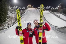 01.03.2020, Lahti, Finland (FIN): Stefan Kraft (AUT), Michael Hayboeck (AUT), (l-r)  - FIS world cup ski jumping, individual HS130, Lahti (FIN). www.nordicfocus.com. © THIBAUT/NordicFocus. Every downloaded picture is fee-liable.