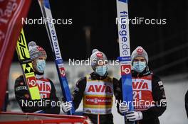06.12.2020, Nizhny Tagil, Russia (RUS): Marius Lindvik (NOR), Robert Johansson (NOR), Halvor Egner Granerud (NOR) - FIS world cup ski jumping men, individual HS134, Nizhny Tagil (RUS). www.nordicfocus.com. © Tumashov/NordicFocus. Every downloaded picture is fee-liable.