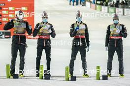 13.12.2020, Planica, Slovenia (SLO): Daniel Andre Tande (NOR), Johann Andre Forfang (NOR), Robert Johansson (NOR), Halvor Egner Granerud (NOR) - FIS world championships ski flying men, team HS240, Planica (SLO). www.nordicfocus.com. © Thibaut/NordicFocus. Every downloaded picture is fee-liable.