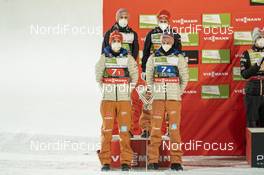13.12.2020, Planica, Slovenia (SLO): Constantin Schmid (GER), Pius Paschke (GER), Markus Eisenbichler (GER), Karl Geiger (GER) - FIS world championships ski flying men, team HS240, Planica (SLO). www.nordicfocus.com. © Thibaut/NordicFocus. Every downloaded picture is fee-liable.