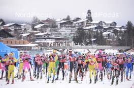 11.01.2020, Seefeld, Austria (AUT): The men start - Visma Ski Classics Kaiser Maximilian Lauf, Seefeld (AUT). www.nordicfocus.com. © Tumashov/NordicFocus. Every downloaded picture is fee-liable.