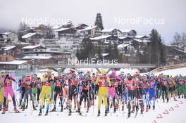 11.01.2020, Seefeld, Austria (AUT): The men start - Visma Ski Classics Kaiser Maximilian Lauf, Seefeld (AUT). www.nordicfocus.com. © Tumashov/NordicFocus. Every downloaded picture is fee-liable.