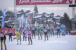 11.01.2020, Seefeld, Austria (AUT): The women elite start- Visma Ski Classics Kaiser Maximilian Lauf, Seefeld (AUT). www.nordicfocus.com. © Tumashov/NordicFocus. Every downloaded picture is fee-liable.