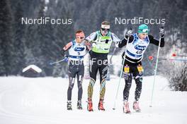 26.01.2020, Molina di Fiemme, Italy (ITA): Kardin Oskar (SWE), Niemi-Impola Bob (SWE), Berg Stian (NOR), (l-r)  - Visma Ski Classics and FIS Marathon Cup Marcialonga, Molina di Fiemme (ITA). www.nordicfocus.com. © Modica/NordicFocus. Every downloaded picture is fee-liable.