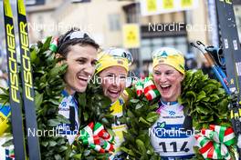 26.01.2020, Molina di Fiemme, Italy (ITA): Berdal Tore Bjoerseth (NOR), Slind Astrid Oeyre (NOR), Gjeitnes Kari Vikhagen (NOR), (l-r)  - Visma Ski Classics and FIS Marathon Cup Marcialonga, Molina di Fiemme (ITA). www.nordicfocus.com. © Modica/NordicFocus. Every downloaded picture is fee-liable.