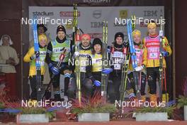 01.03.2020, Mora, Sweden (SWE): Lina Korsgren (SWE), Petter Eliassen (NOR), Andreas Nygaard (NOR), Britta Johansson Norgren (SWE), Morten Eide Pedersen (NOR), Max Novak (SWE), Ida Dahl (SWE), (l-r)  - Visma Ski Classics and FIS Marathon Cup Vasaloppet, Mora (SWE). www.nordicfocus.com. © Schmidt/NordicFocus. Every downloaded picture is fee-liable.