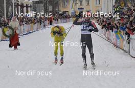 01.03.2020, Mora, Sweden (SWE):  Stian Hoelgaard (NOR), Petter Eliassen (NOR), (l-r) - Visma Ski Classics and FIS Marathon Cup Vasaloppet, Mora (SWE). www.nordicfocus.com. © Schmidt/NordicFocus. Every downloaded picture is fee-liable.