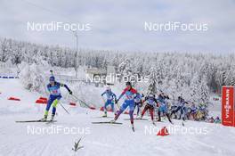 10.01.2021, Oberhof, Germany (GER): Dzinara Alimbekava (BLR), Uliana Kaisheva (RUS), Ingrid Landmark Tandrevold (NOR), Anais Chevalier-Bouchet (FRA), Mari Eder (FIN) -  IBU World Cup Biathlon, mixed relay, Oberhof (GER). www.nordicfocus.com. © Manzoni/NordicFocus. Every downloaded picture is fee-liable.