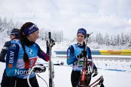 10.01.2021, Oberhof, Germany (GER): Aita Gasparin (SUI), Selina Gasparin (SUI), (l-r) -  IBU World Cup Biathlon, mixed relay, Oberhof (GER). www.nordicfocus.com. © Manzoni/NordicFocus. Every downloaded picture is fee-liable.