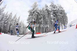 10.01.2021, Oberhof, Germany (GER): Aita Gasparin (SUI), Regina Oja (EST), Natalja Kocergina (LTU) -  IBU World Cup Biathlon, mixed relay, Oberhof (GER). www.nordicfocus.com. © Manzoni/NordicFocus. Every downloaded picture is fee-liable.