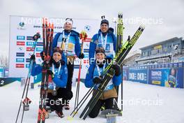 10.01.2021, Oberhof, Germany (GER): Anais Chevalier-Bouchet (FRA), Fabien Claude (FRA), Quentin Fillon Maillet (FRA), Justine Braisaz-Bouchet (FRA), (l-r) -  IBU World Cup Biathlon, mixed relay, Oberhof (GER). www.nordicfocus.com. © Manzoni/NordicFocus. Every downloaded picture is fee-liable.