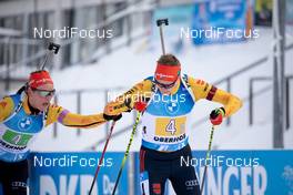 10.01.2021, Oberhof, Germany (GER): Denise Herrmann (GER), Benedikt Doll (GER), (l-r) -  IBU World Cup Biathlon, mixed relay, Oberhof (GER). www.nordicfocus.com. © Manzoni/NordicFocus. Every downloaded picture is fee-liable.