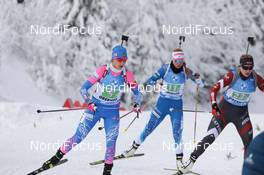 10.01.2021, Oberhof, Germany (GER): Svetlana Mironova (RUS), Sanita Bulina (LAT), Suvi Minkkinen (FIN) -  IBU World Cup Biathlon, mixed relay, Oberhof (GER). www.nordicfocus.com. © Manzoni/NordicFocus. Every downloaded picture is fee-liable.