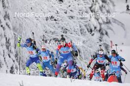 10.01.2021, Oberhof, Germany (GER): Mari Eder (FIN), Dzinara Alimbekava (BLR), Uliana Kaisheva (RUS), Ingrid Landmark Tandrevold (NOR), Anais Chevalier-Bouchet (FRA) -  IBU World Cup Biathlon, mixed relay, Oberhof (GER). www.nordicfocus.com. © Manzoni/NordicFocus. Every downloaded picture is fee-liable.