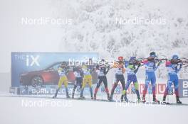 09.01.2021, Oberhof, Germany (GER): Eduard Latypov (RUS), Matvey Eliseev (RUS), Arnd Peiffer (GER), Raman Yaliotnau (BLR), Martin Ponsiluoma (SWE), Peppe Femling (SWE), Felix Leitner (AUT) -  IBU World Cup Biathlon, pursuit men, Oberhof (GER). www.nordicfocus.com. © Manzoni/NordicFocus. Every downloaded picture is fee-liable.