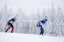 09.01.2021, Oberhof, Germany (GER): Johannes Dale (NOR), Lukas Hofer (ITA), (l-r) -  IBU World Cup Biathlon, pursuit men, Oberhof (GER). www.nordicfocus.com. © Manzoni/NordicFocus. Every downloaded picture is fee-liable.