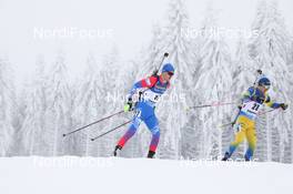 09.01.2021, Oberhof, Germany (GER): Kirill Streltsov (RUS), Jesper Nelin (SWE) -  IBU World Cup Biathlon, pursuit men, Oberhof (GER). www.nordicfocus.com. © Manzoni/NordicFocus. Every downloaded picture is fee-liable.