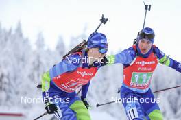 10.01.2021, Oberhof, Germany (GER): Hanna Sola (BLR), Mikita Labastau (BLR) -  IBU World Cup Biathlon, single mixed relay, Oberhof (GER). www.nordicfocus.com. © Manzoni/NordicFocus. Every downloaded picture is fee-liable.